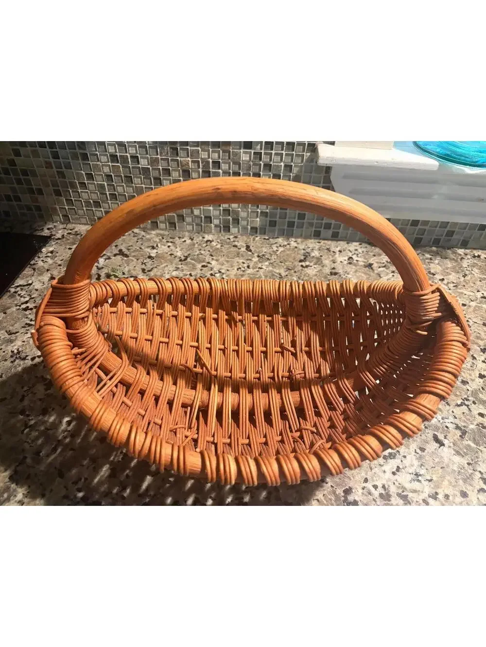 wicker basket with feet